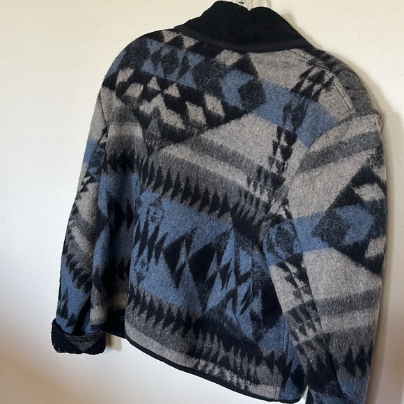 WOOL BLEND SIZE MED SOUTHWEST PATTERN JACKET - Picture 4 of 8